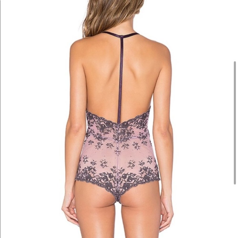 NWT Free People Bodysuit Too Cute Eggplant Combo - Picture 3 of 12